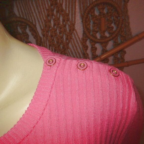 J.McLaughlin Seaspray Sweater Size M Pink Ribbed Pullover Pink Nautical Preppy - Picture 4 of 14